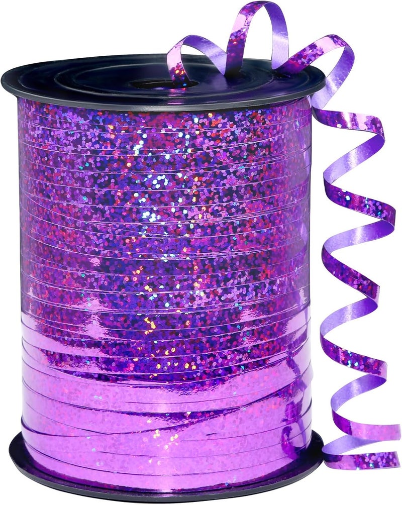 OMISELIO Purple Curling Ribbon - 500 Yard Shiny Metallic Curling Ribbon for Gift Wrapping, Balloons, Halloween & Birthday Parties - Image 1